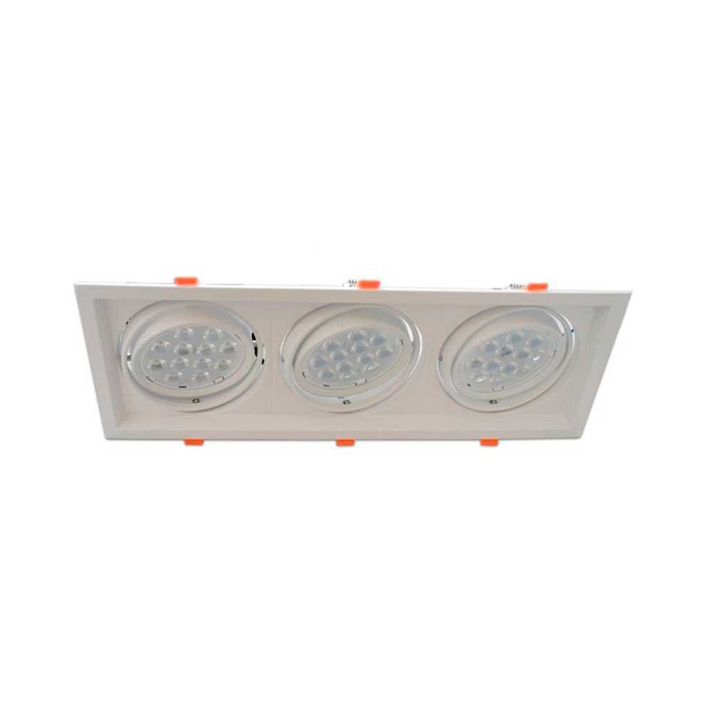 Empotrable Basculante Cuadrado Blanco Triple AR111