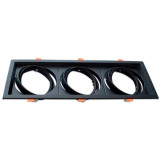 Empotrable Basculante Cuadrado Negro Triple AR111