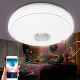 Plafón LED Músical con Altavoz 48W +App Cromo