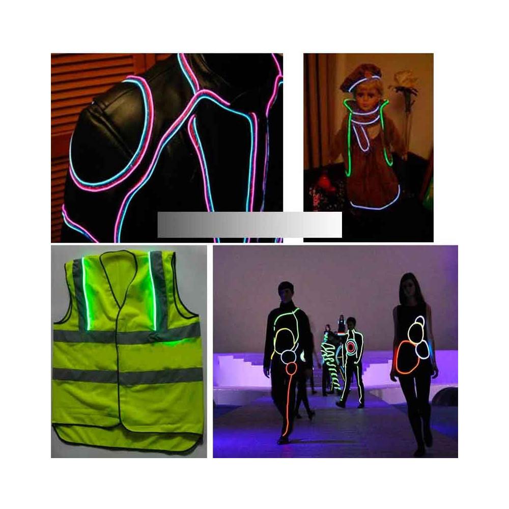 Hilo LED Neon a Pilas Azul-Rojo-Verde-Rosa de 5 metros