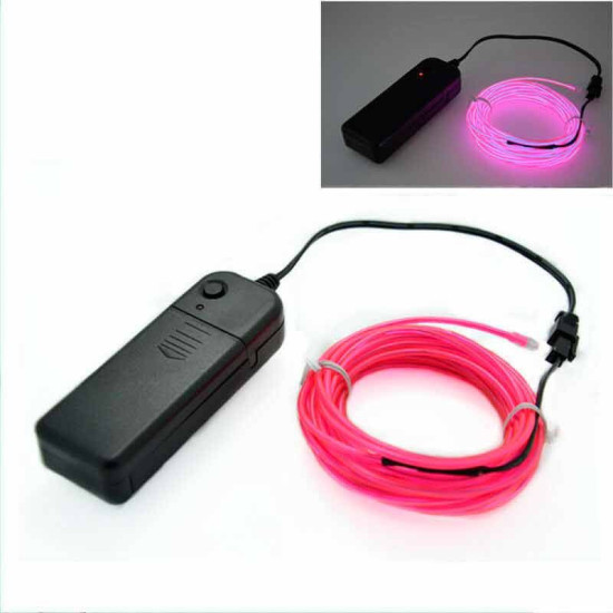 Hilo LED Neon a Pilas Azul-Rojo-Verde-Rosa de 5 metros