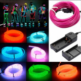 Hilo LED Neon a Pilas Azul-Rojo-Verde-Rosa de 5 metros