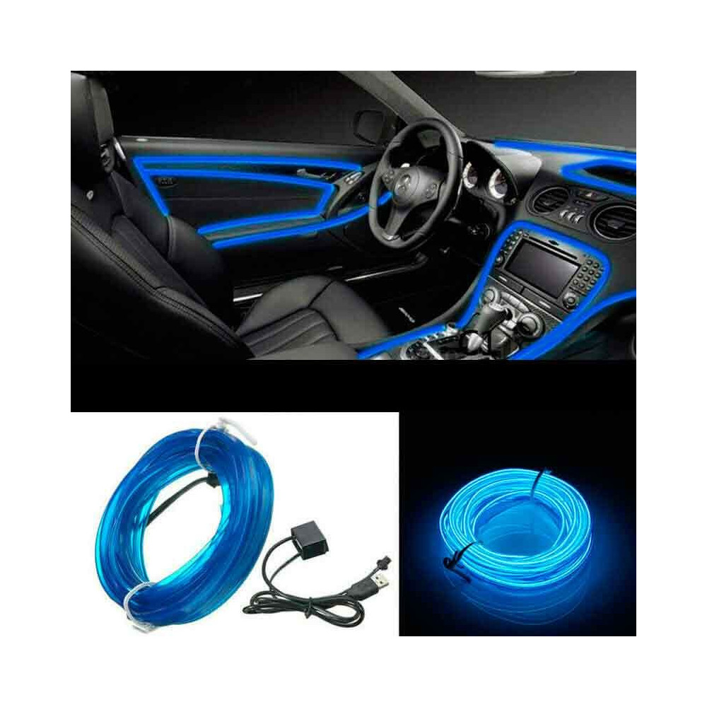Cinta LED Neon USB Azul-Rojo-Rosa de 5 metros
