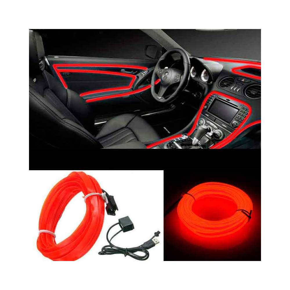 Cinta LED Neon USB Azul-Rojo-Rosa de 5 metros