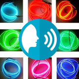 Hilo LED Neon control por voz Azul-Rojo-Rosa de 5 metros