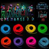 Hilo LED Neon control por voz Azul-Rojo-Rosa de 5 metros