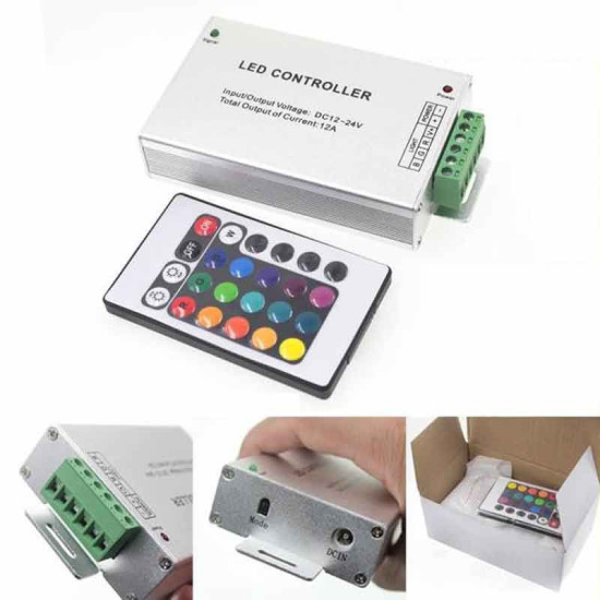 Controlador RGB Radio-Frecuencia Aluminio 24 teclas 144W