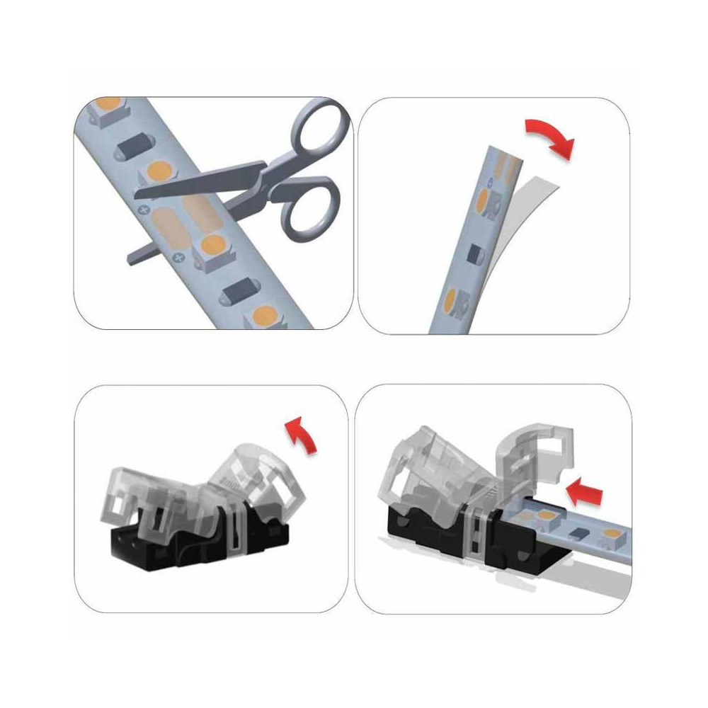 Conector Tiras LED Empalme 10mm IP65 - Tira/Cable