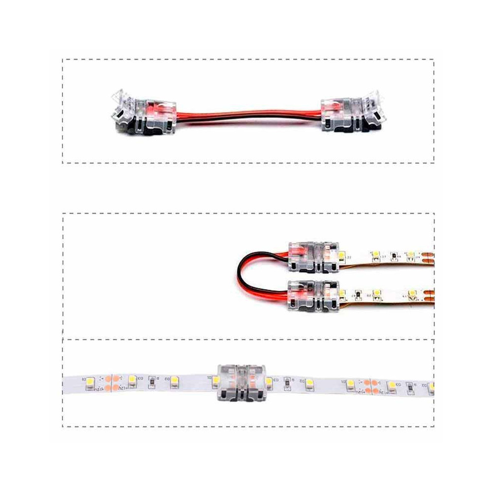 Conector Tiras LED Empalme 8mm IP65 - Tira/Cable
