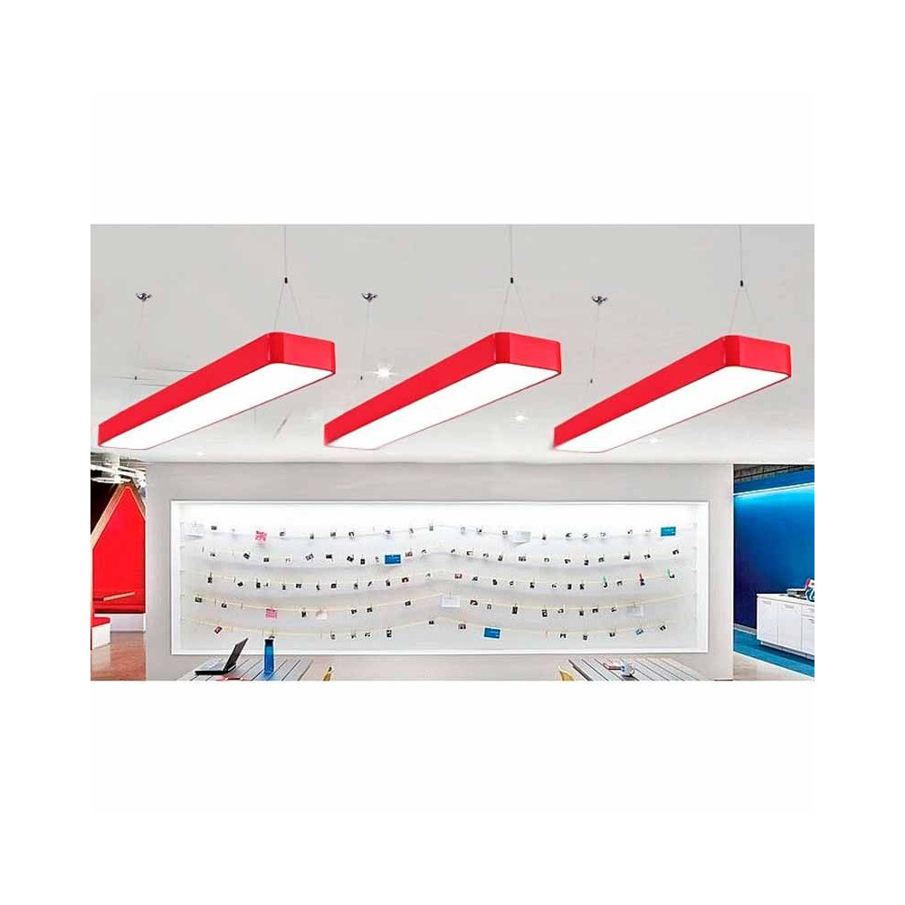 Plafón LED superficie Rectangular 48W Rojo