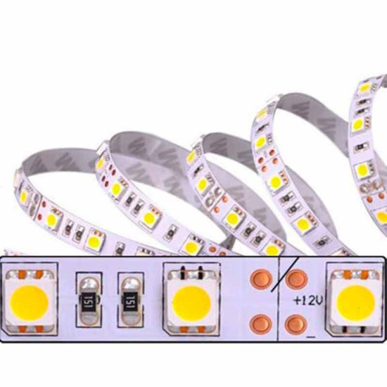 Tira LED SMD 5050 14,4 W/m 12V IP20 1 metro