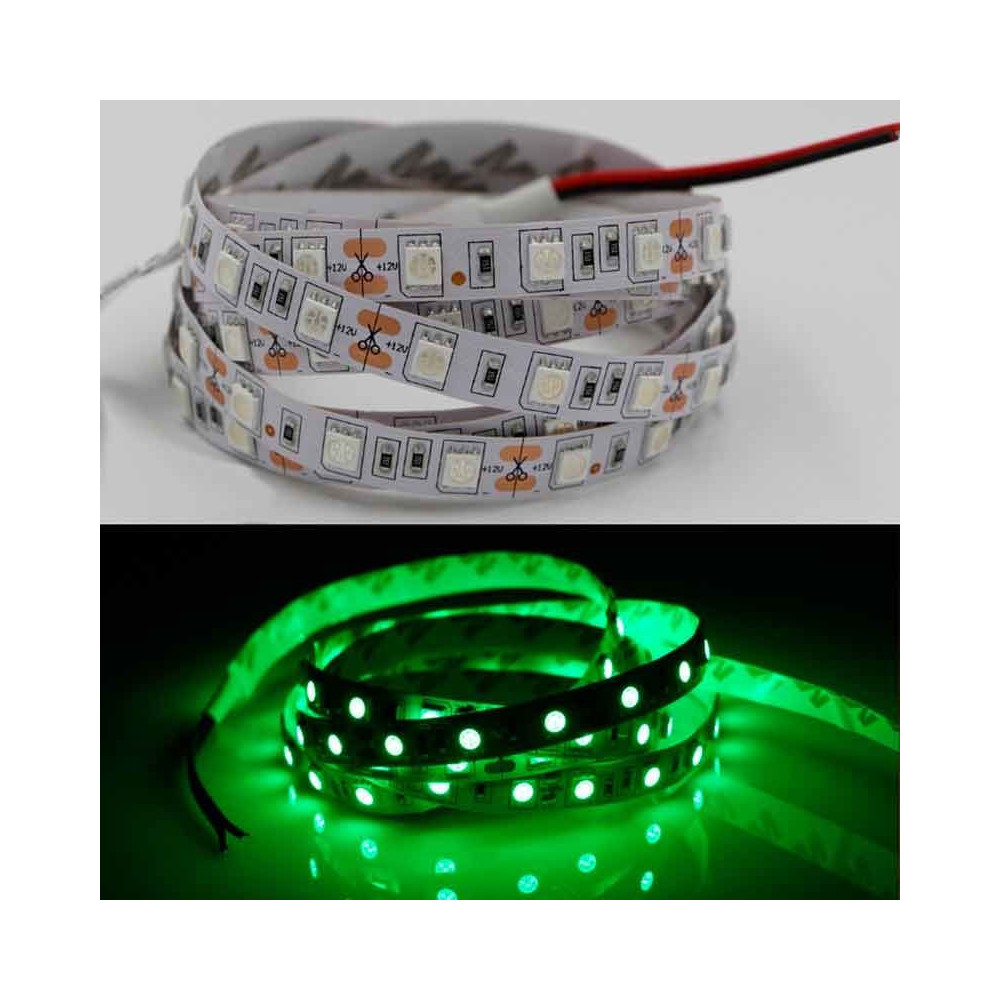 Tira LED Verde 14,4 W/m 12V IP20 5 metros