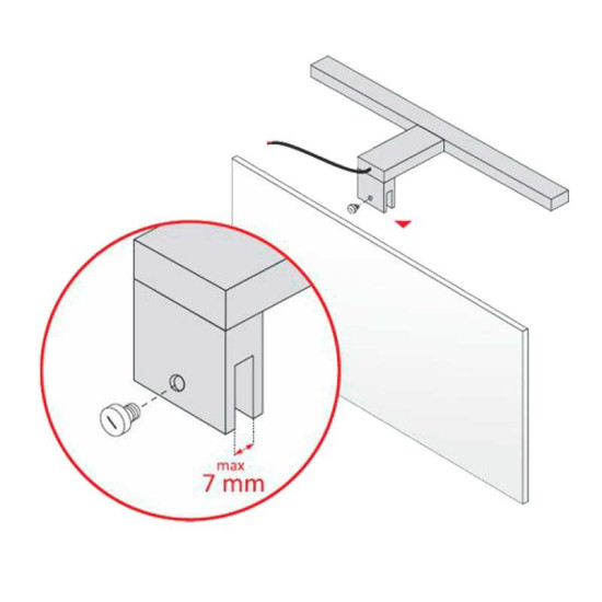 Aplique LED Espejo Baño 5W pinza Negro