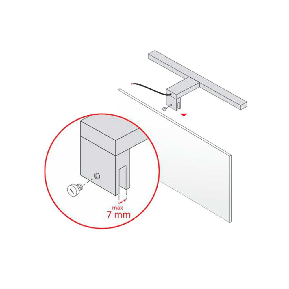 Aplique LED Espejo Baño 5W pinza Negro