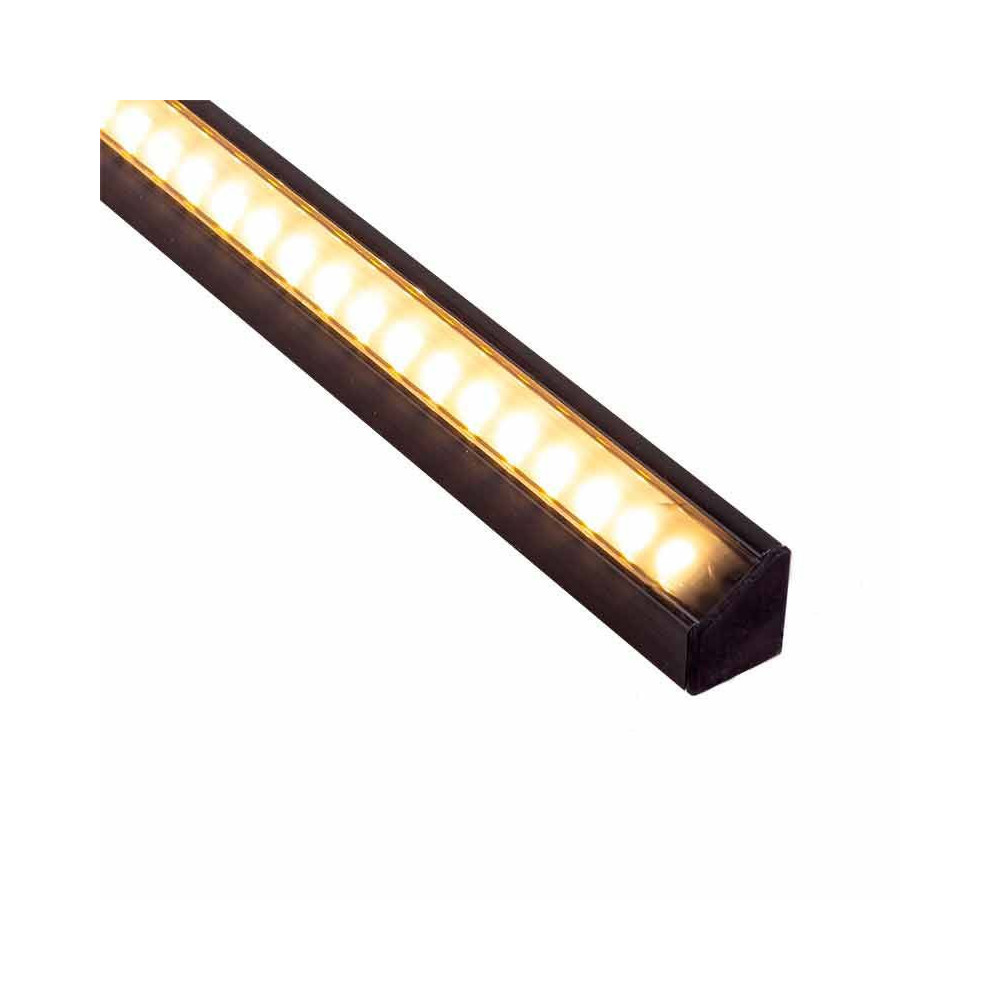 Perfil Negro Ahumado Aluminio Esquinero 2 Metros Tira LED