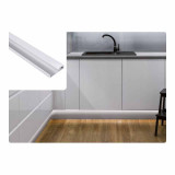 Perfil Aluminio Tira LED superficie 2 metros rodapie y muebles
