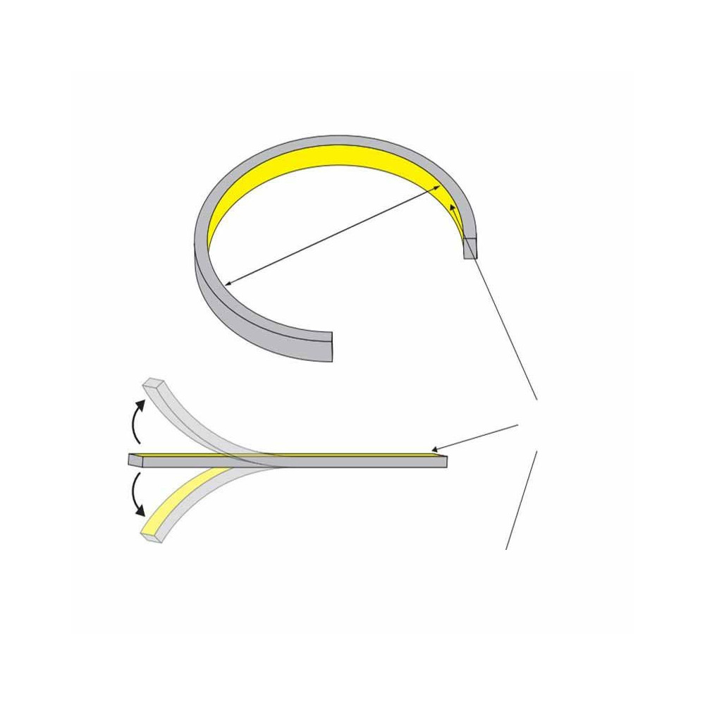 Perfil Aluminio Flexible superficie 2 metros Tira LED
