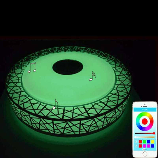 Plafón LED Músical con Altavoz 36W Blanco +App+Mando distancia