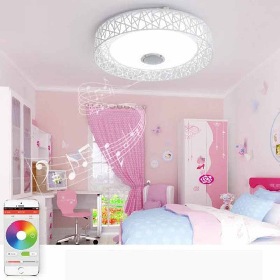 Plafón LED Músical con Altavoz 36W Blanco +App+Mando distancia