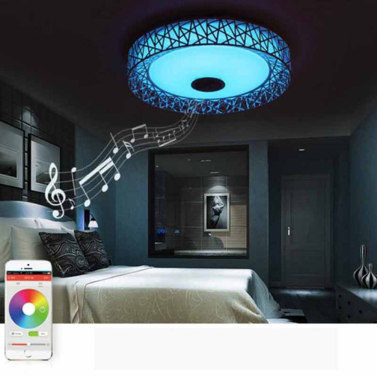 Plafón LED Músical con Altavoz 36W Blanco +App+Mando distancia