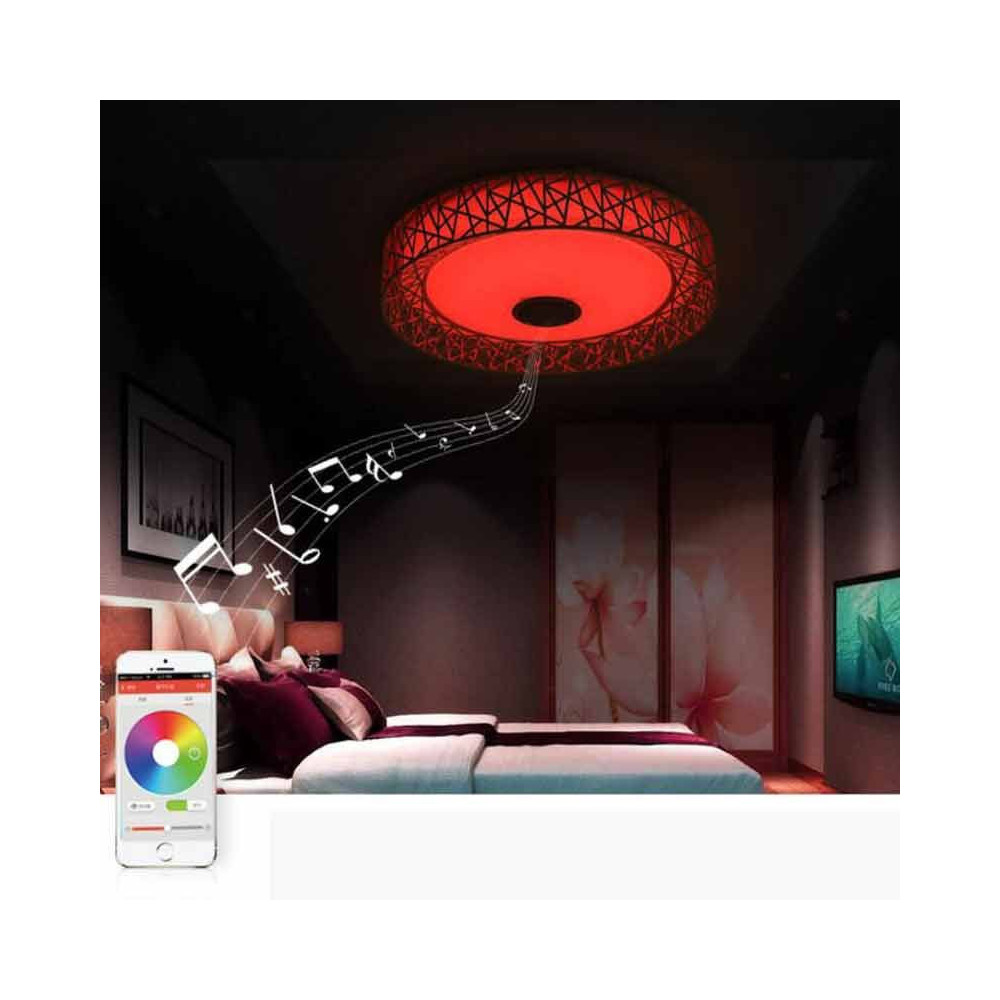 Plafón LED Músical con Altavoz 36W Blanco +App+Mando distancia